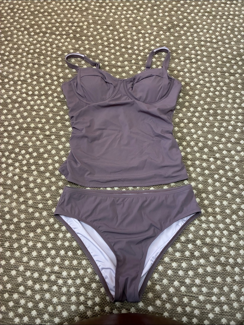 Cupshe Mauve Purple Tankini Top & Bikini Bottom Set